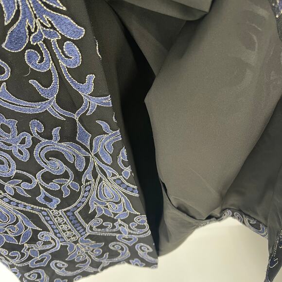 JS Collections Formal Gown Womens 6 Blue Lace Floor Length Evening Wedding - Picture 10 of 12